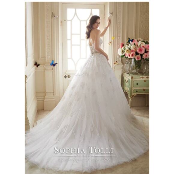 Sophia Toli Maeve Beaded Lace Tulle Detachable Skirt Sz 6 Wedding Gown Sz 6 NEW! - Picture 5 of 8